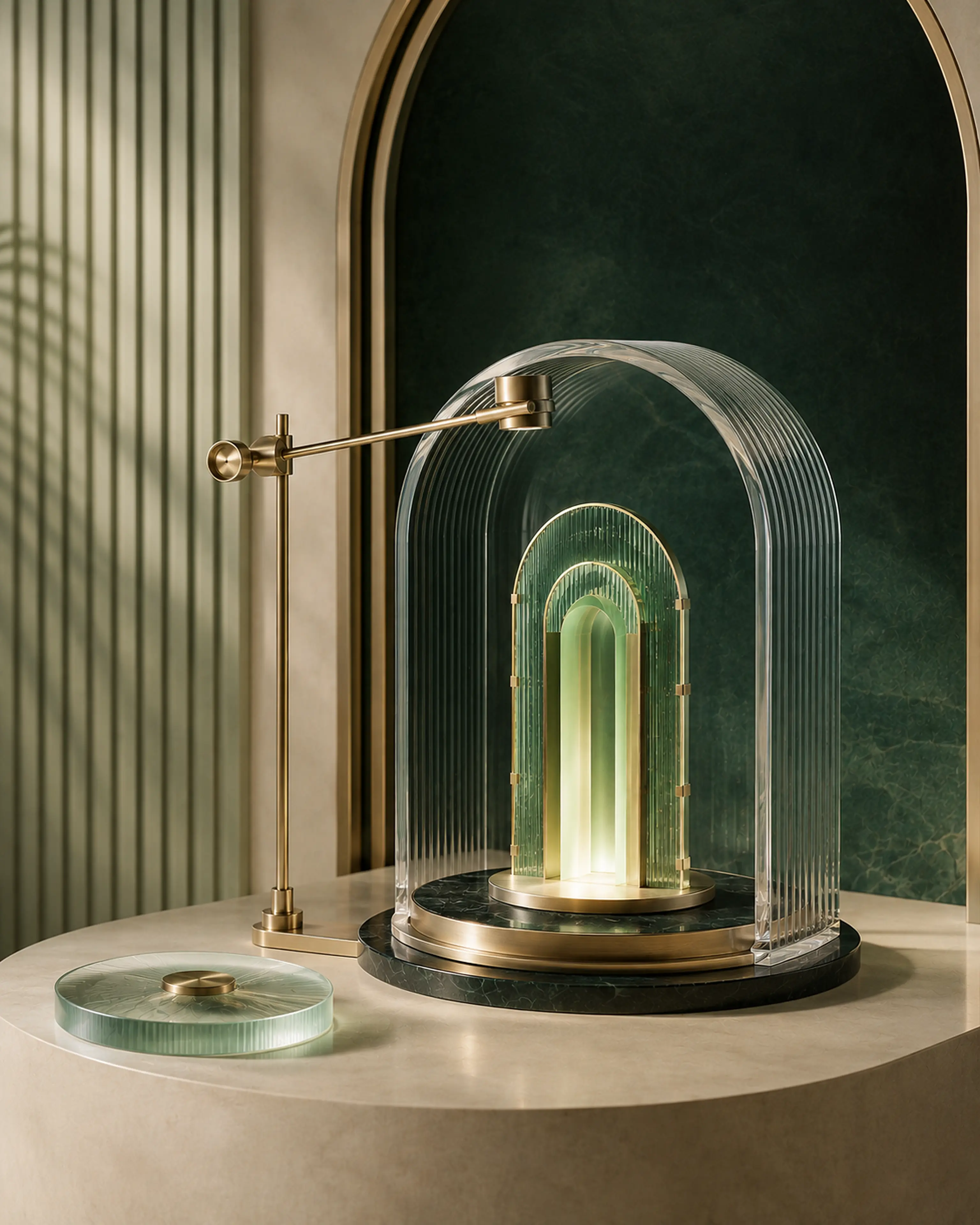 Groene en gouden Art Deco digitale poort